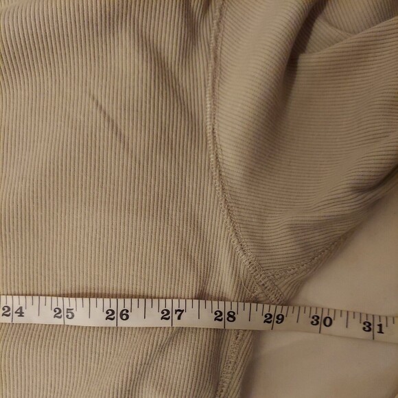 NEW Chaser Vintage Rib Snap Side Long Sleeve Drop Shoulder Pullover Light Beige - Picture 8 of 9